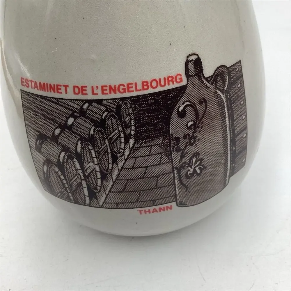 Vintage French Stoneware Mug Wine Barrel Etching 4